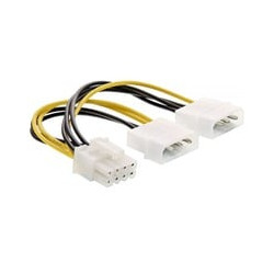 Cavo alimentazione inline 2x 4poli a 8poli per schede video pci-e
