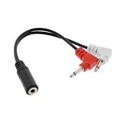 Cavo audio inline 2x 3,5mm jack maschio / 1x jack 3,5mm femmina 3poli