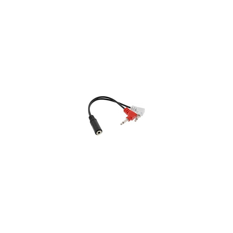 Cavo audio inline 2x 3,5mm jack maschio / 1x jack 3,5mm femmina 3poli