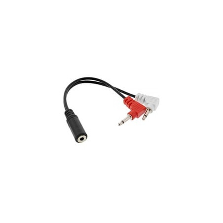 Cavo audio inline 2x 3,5mm jack maschio / 1x jack 3,5mm femmina 3poli