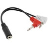 Cavo audio inline 2x 3,5mm jack maschio / 1x jack 3,5mm femmina 3poli
