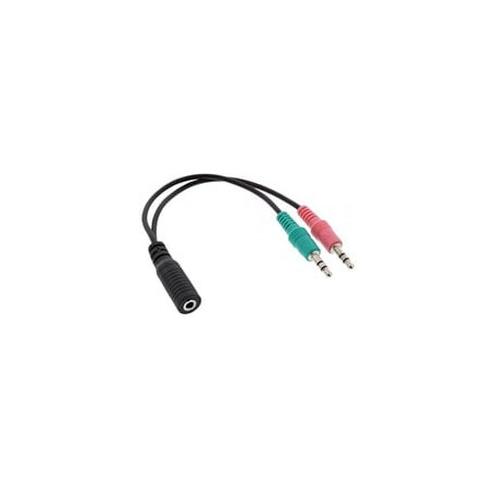 Cavo audio inline 2x jack 3,5mm maschio / 1x jack 3,5mm femmina 4poli