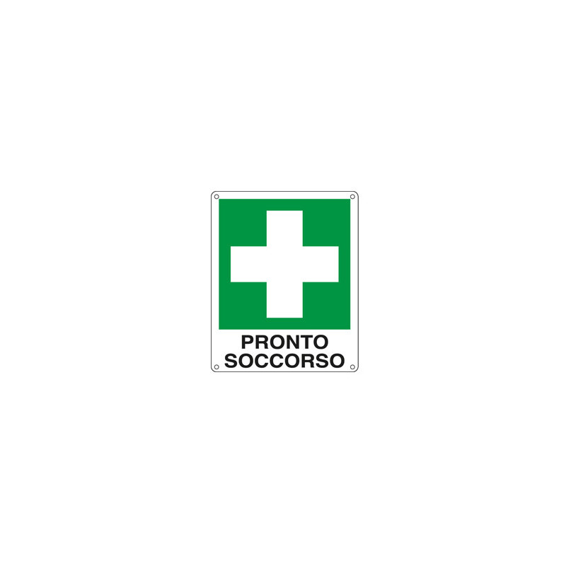 cartello alluminio 12x14,5cm 'pronto soccorso' [e20101k]