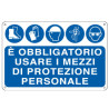 cartello alluminio 30x20cm 'e' obbligatorio usare i mezzi