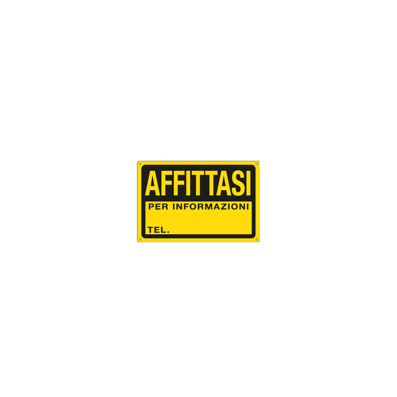 cartello in ppl 30x20cm 'affittasi' [3345p]