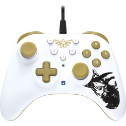 controller hori horipad turbo zelda per nintendo switch bianco/oro