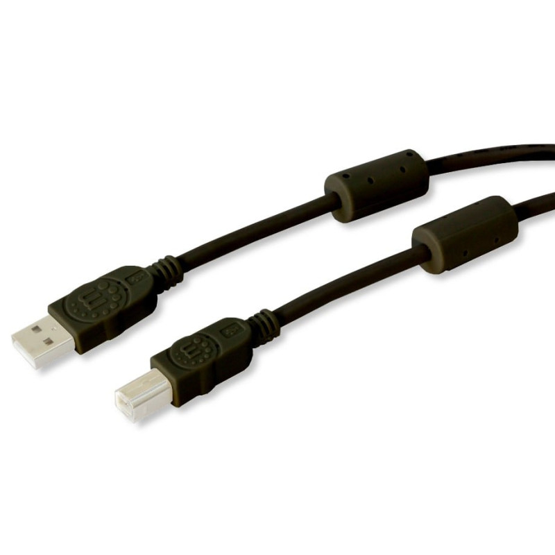 Cavo usb manhattan 2.0 a m / b m 1.8m con ferrite doppia schermatura
