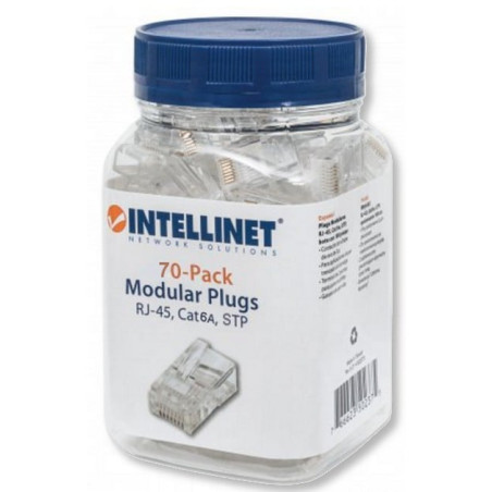 Confezione 70 plug rj45 intellinet stp per cavo rigido/flessibile