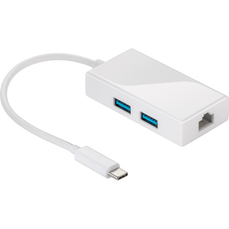 Hub usb goobay superspeed 2 porte usb 3.0 a femmina bianco