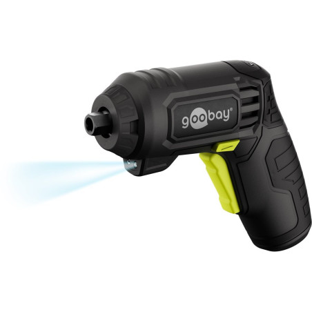 mini trapano avvitatore goobay a percussione 4v a batterie nero 31pz