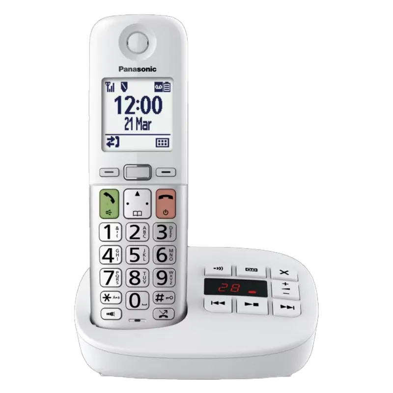 telefono cordless panasonic bianco argento [kx-tgu430exw]