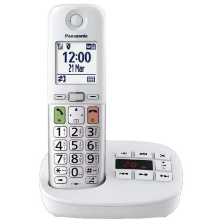 telefono cordless panasonic bianco argento [kx-tgu430exw]