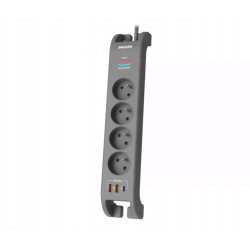 multipresa philips phil-spn4140ga-60 3xusb 2m grigio [alphipfsp414060]