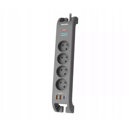 multipresa philips phil-spn4140ga-60 3xusb 2m grigio [alphipfsp414060]