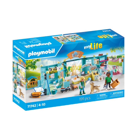 set da gioco playmobil 71742 my life hotel per animali domestici