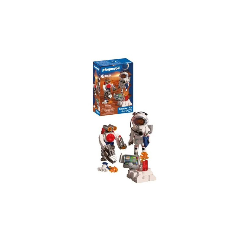 set da gioco playmobil 72014 esa astronauta dell'esa con robot