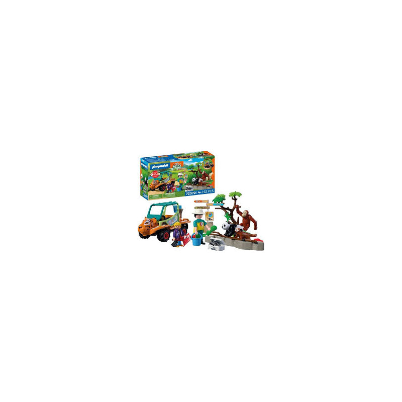 set da gioco playmobil 72072 animals & friends zoo guardiano