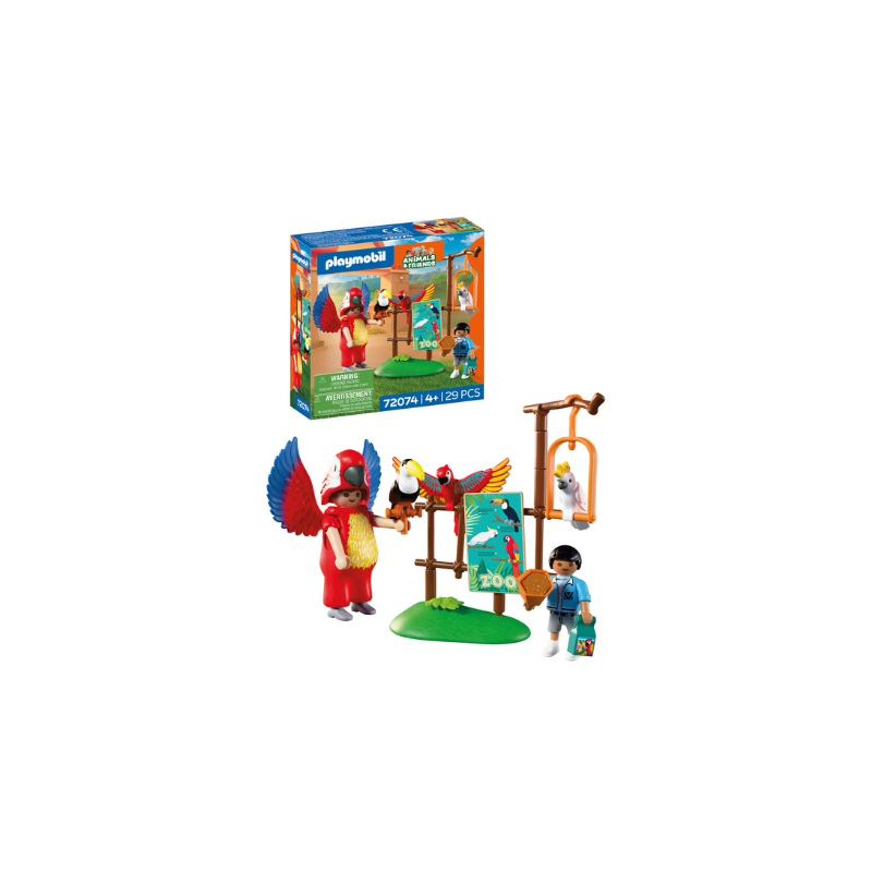 set da gioco playmobil 72074 animals & friends zoo mascotte pappagallo