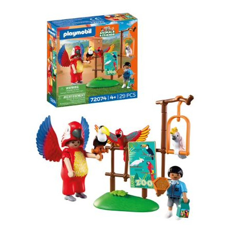 set da gioco playmobil 72074 animals & friends zoo mascotte pappagallo