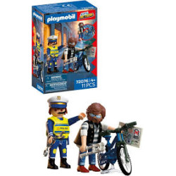 set da gioco playmobil 72076 city action poliziotto e ladro in bicicletta