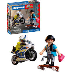set da gioco playmobil 72079 city action inseguimento in moto multicolore