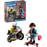 set da gioco playmobil 72079 city action inseguimento in moto multicolore