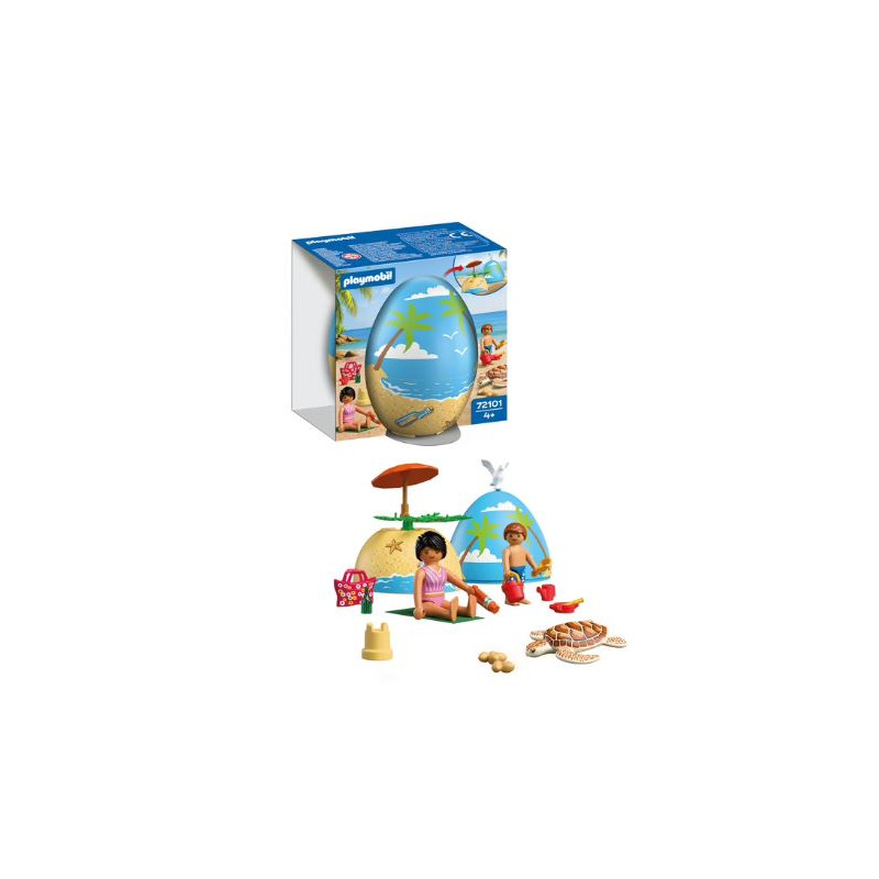 set da gioco playmobil 72101 spiel-ei uovo 2in1 vacanze al mare
