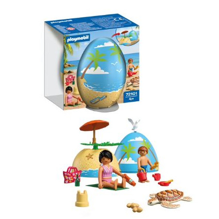 set da gioco playmobil 72101 spiel-ei uovo 2in1 vacanze al mare