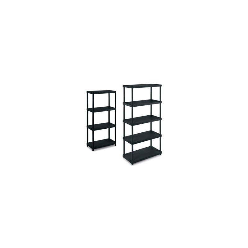 scaffale ppl 4 ripiani 60x30x132cm nero art.3060 s/4 [1001610]