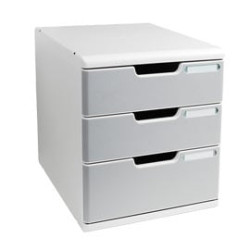 cassettiera da scrivania multiform modulo 3 cassetti a4 grigio/granito