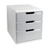 cassettiera da scrivania multiform modulo 3 cassetti a4 grigio/granito