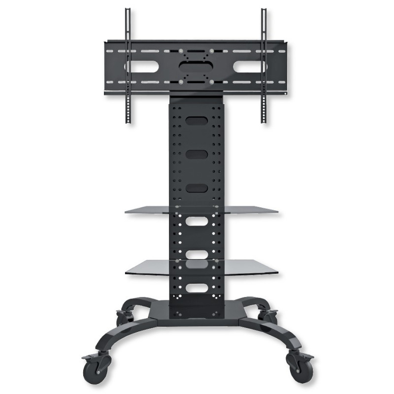 Supporto a pavimento techly con 2 mensole trolley tv 32-70''