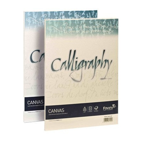 Carta favini calligraphy canvas 50 fogli a4 100gr 02 avorio [a69q214]