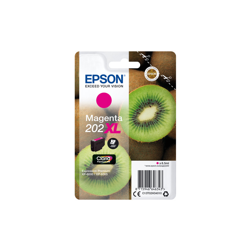 epson singlepack magenta 202xl claria premium ink 8.5ml 650pagine