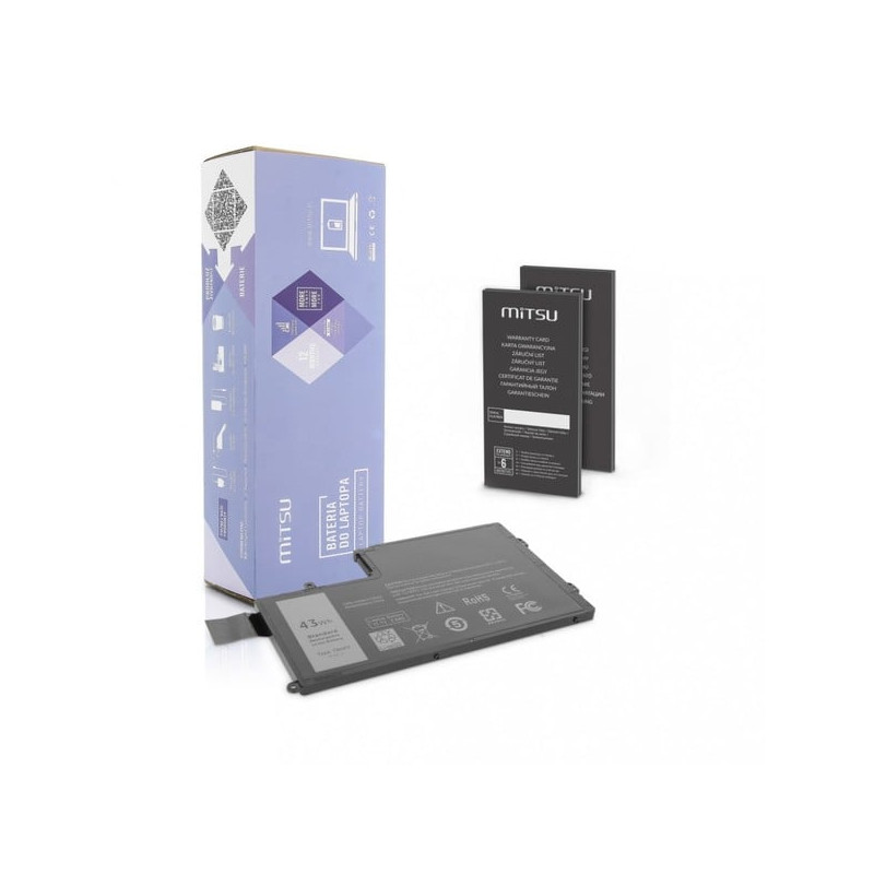 batteria notebook mitsu dell inspiron 15, 14 3800 mah 43 bianco [azmitnbdell0056]