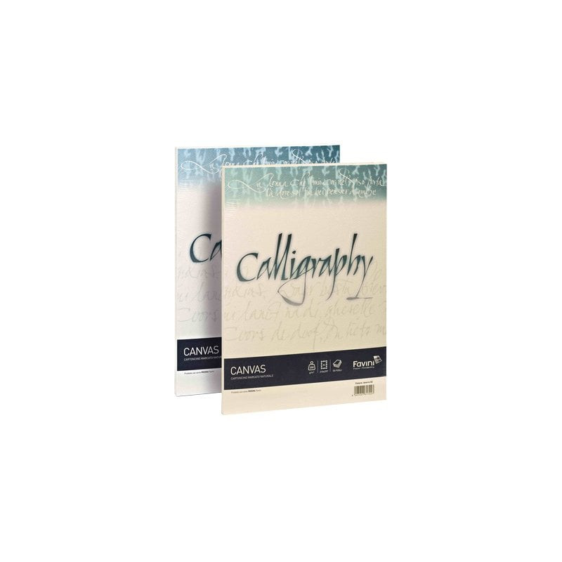 Carta favini calligraphy canvas 50 fogli a4 200gr02 avorio [a69q314]