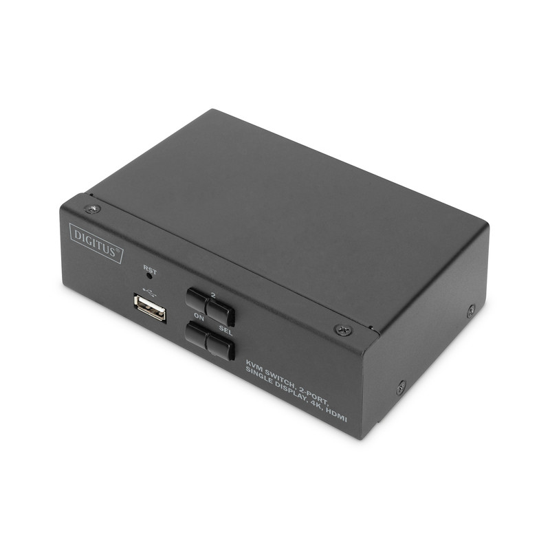 switch kvm digitus 2-porte single-display 4k hdmi nero [dig]