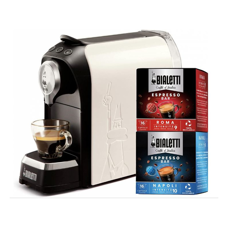 macchina da caffe' bialetti 098150521 per capsule bianco/nero