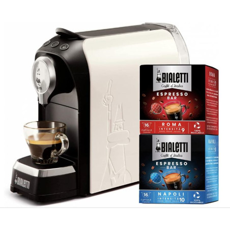 macchina da caffe' bialetti 098150521 per capsule bianco/nero
