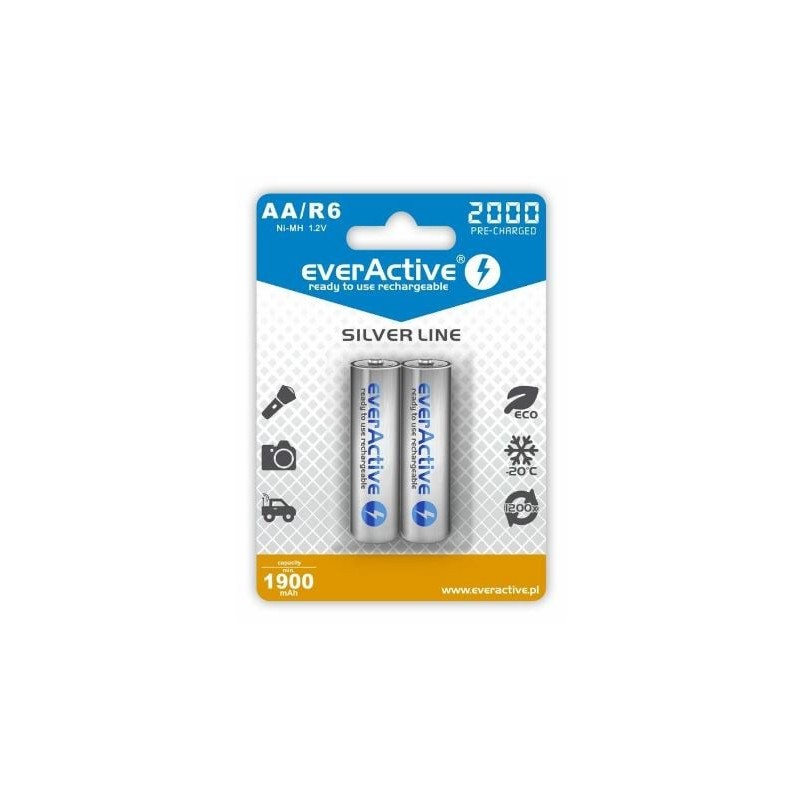 batteria ricaricabile everactive r6/aa 2000mah blister2 4pz [azeacua60000004]