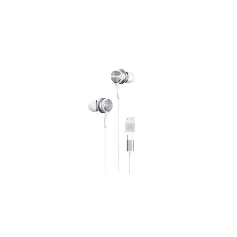 auricolari maxell xc1 usb-c con adattatore usb-a bianco [maxell