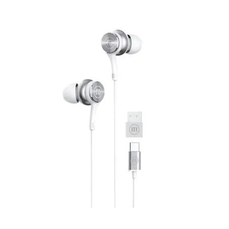 auricolari maxell xc1 usb-c con adattatore usb-a bianco [maxell
