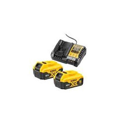 set batterie dewalt 5 ah-lion + caricabatterie nero/giallo [dcb1104p2-qw]