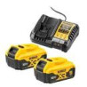 set batterie dewalt 5 ah-lion + caricabatterie nero/giallo [dcb1104p2-qw]
