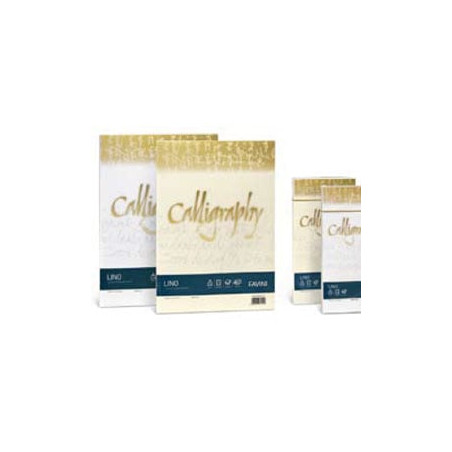 Carta favini calligraphy lino 50 fogli a4 120gr 01 bainco [a690514]