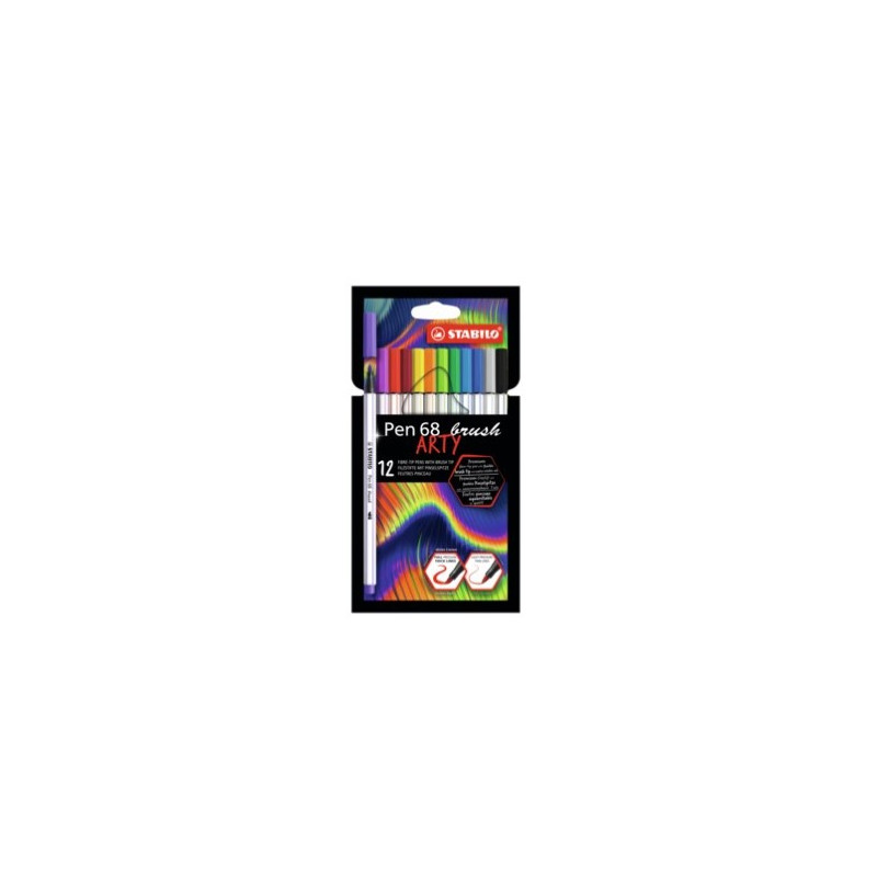 pennarello stabilo 568/12-21-20 pen 68 brush con punta flessibile