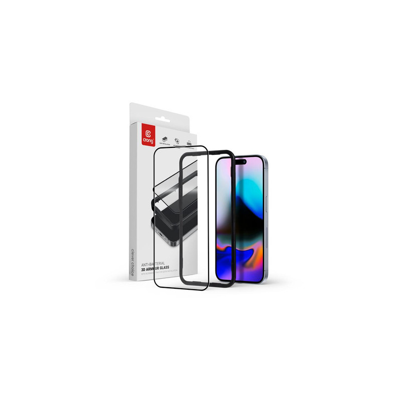 vetro proteggischermo crong 3d armour glass antibatterico per apple