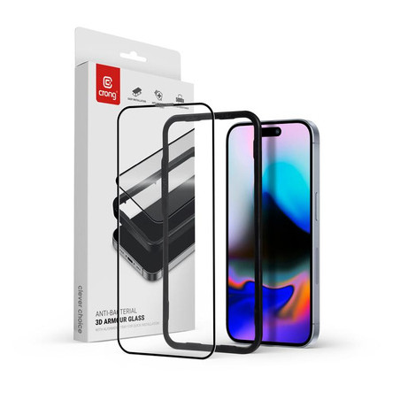 vetro proteggischermo crong 3d armour glass antibatterico per apple