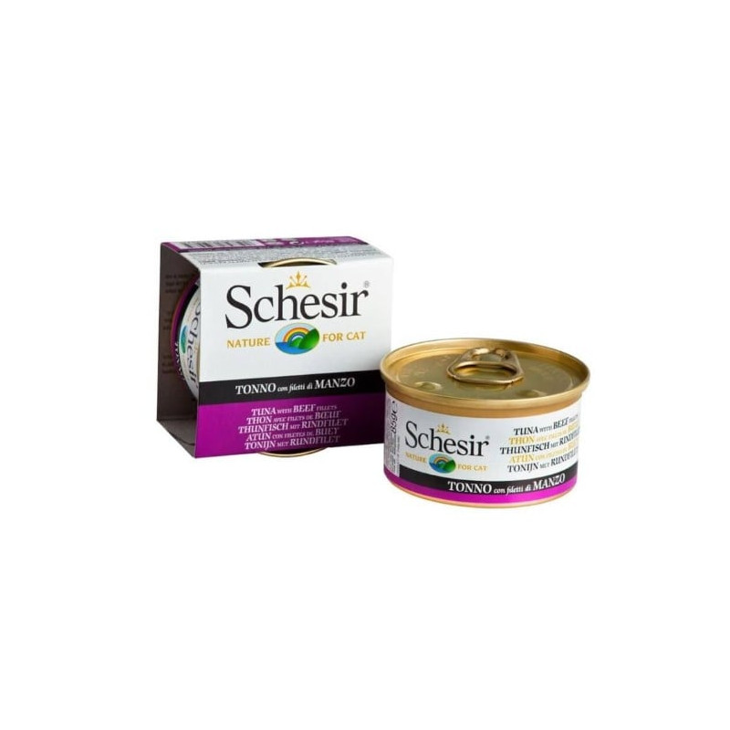 cibo umido per gatti agras pet foods schesir tonno con manzo in gelatina