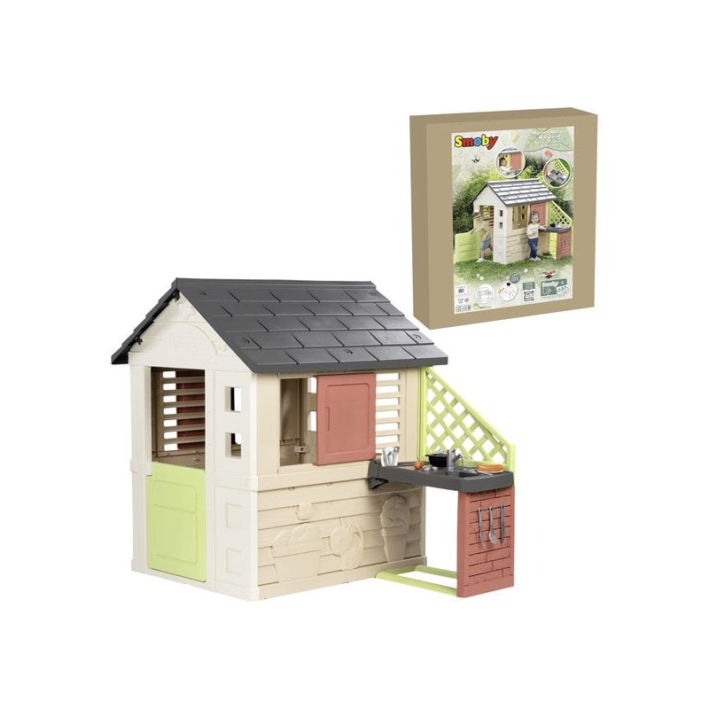 casa giocattolo smoby life casetta natura con cucina 110x145x127cm